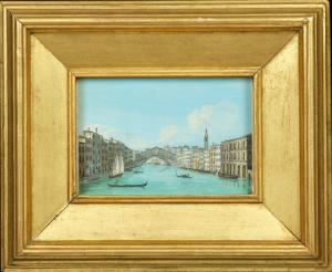 Carlo Grubacs (Venezia 1810/1820 – c.1870) - Il Canal Grande con il Ponte di Rialto